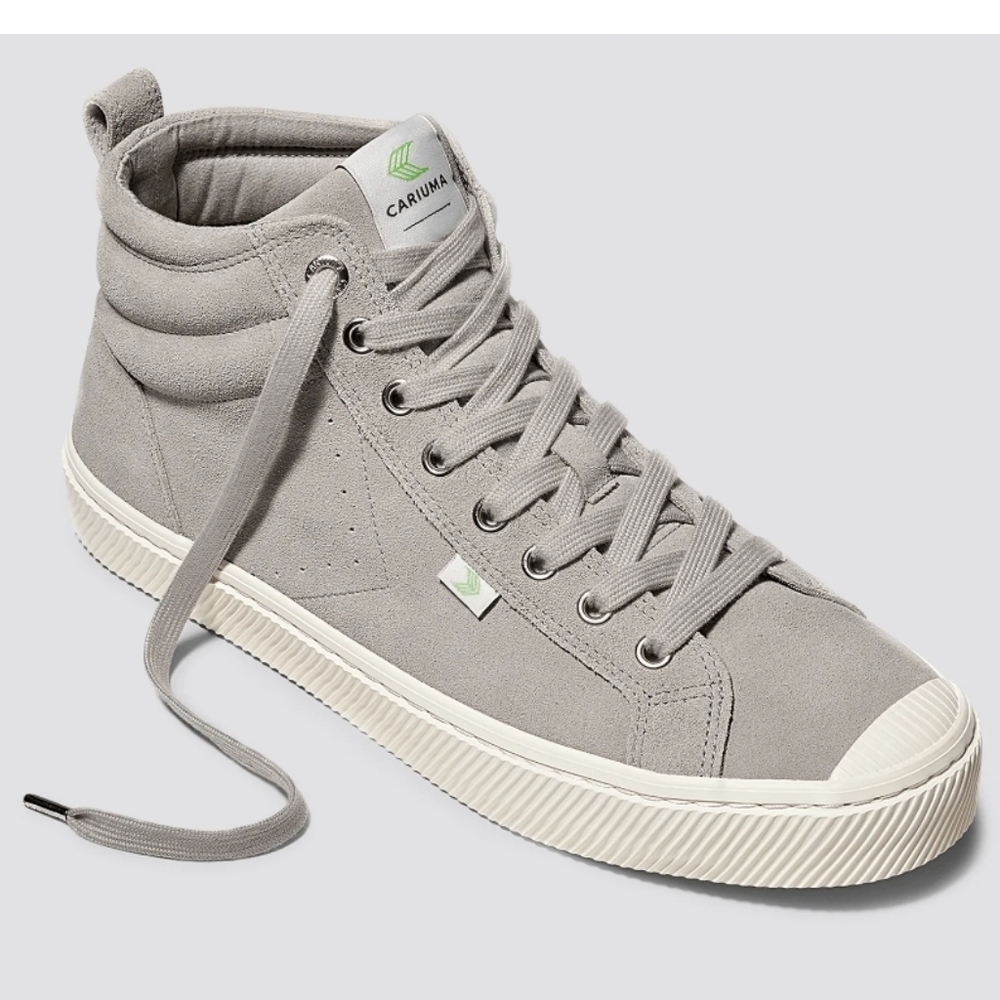 NIB Cariuma Oca Cloud Gray Suede High Top Sneakers 9 Men 10.5 Women Unisex